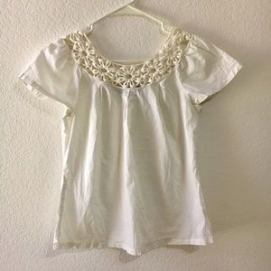 Butterfly sleeve lace blouse